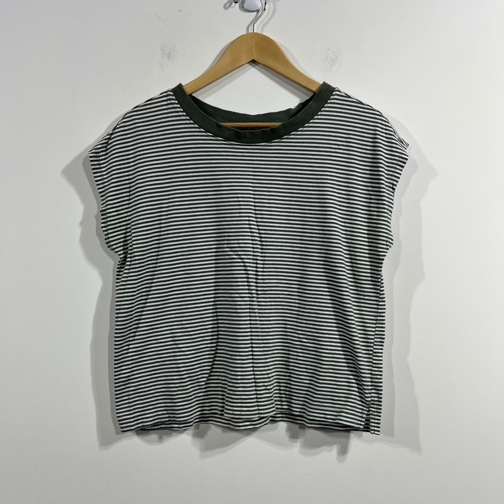 LOFT Granola Womens Striped Muscle Tee Crew Neck Top Small Fisherman Coastal